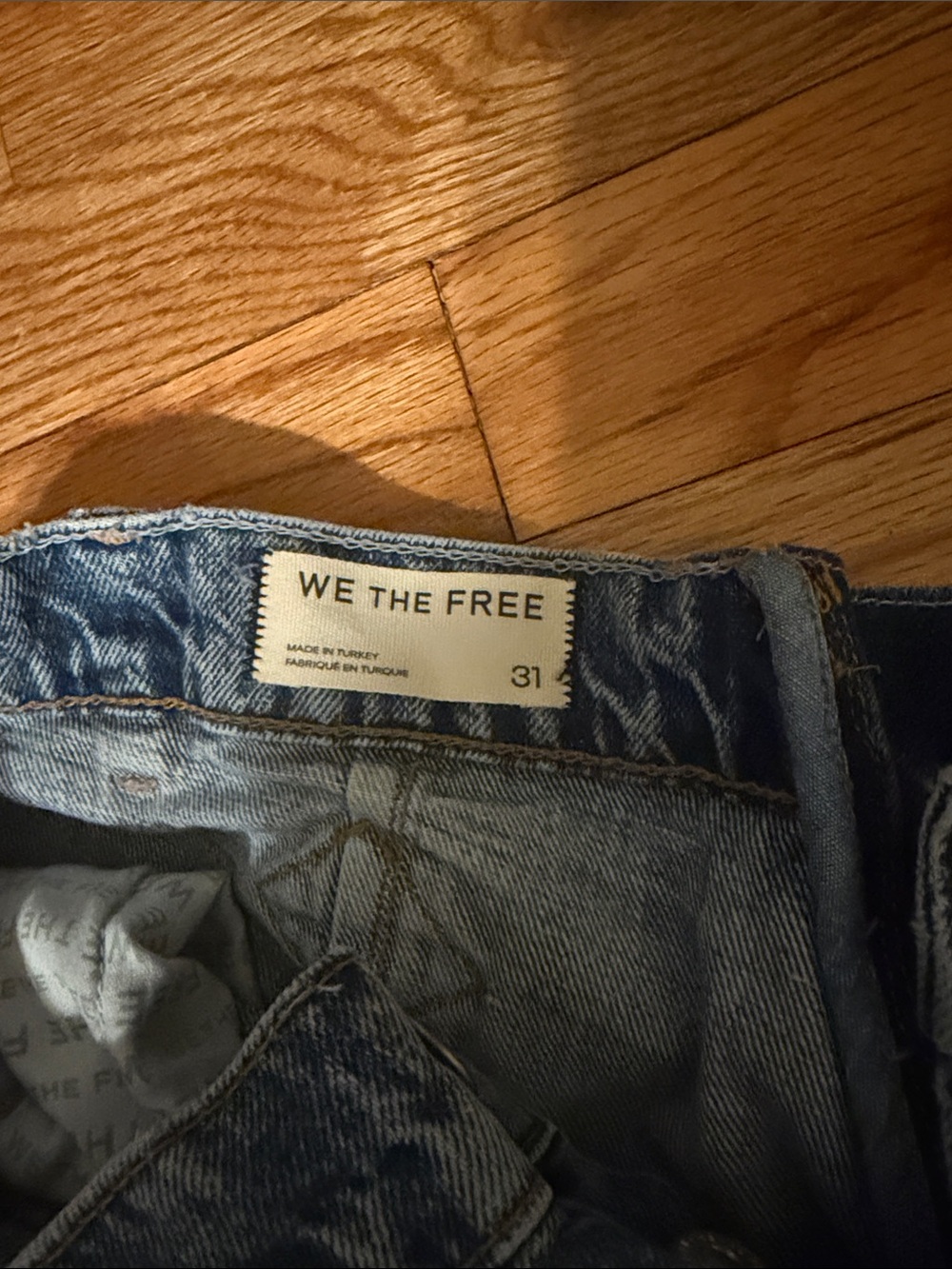We The Free Light Blue Wide-Leg Jeans with Rolled Cuffs - Picture 3 of 3